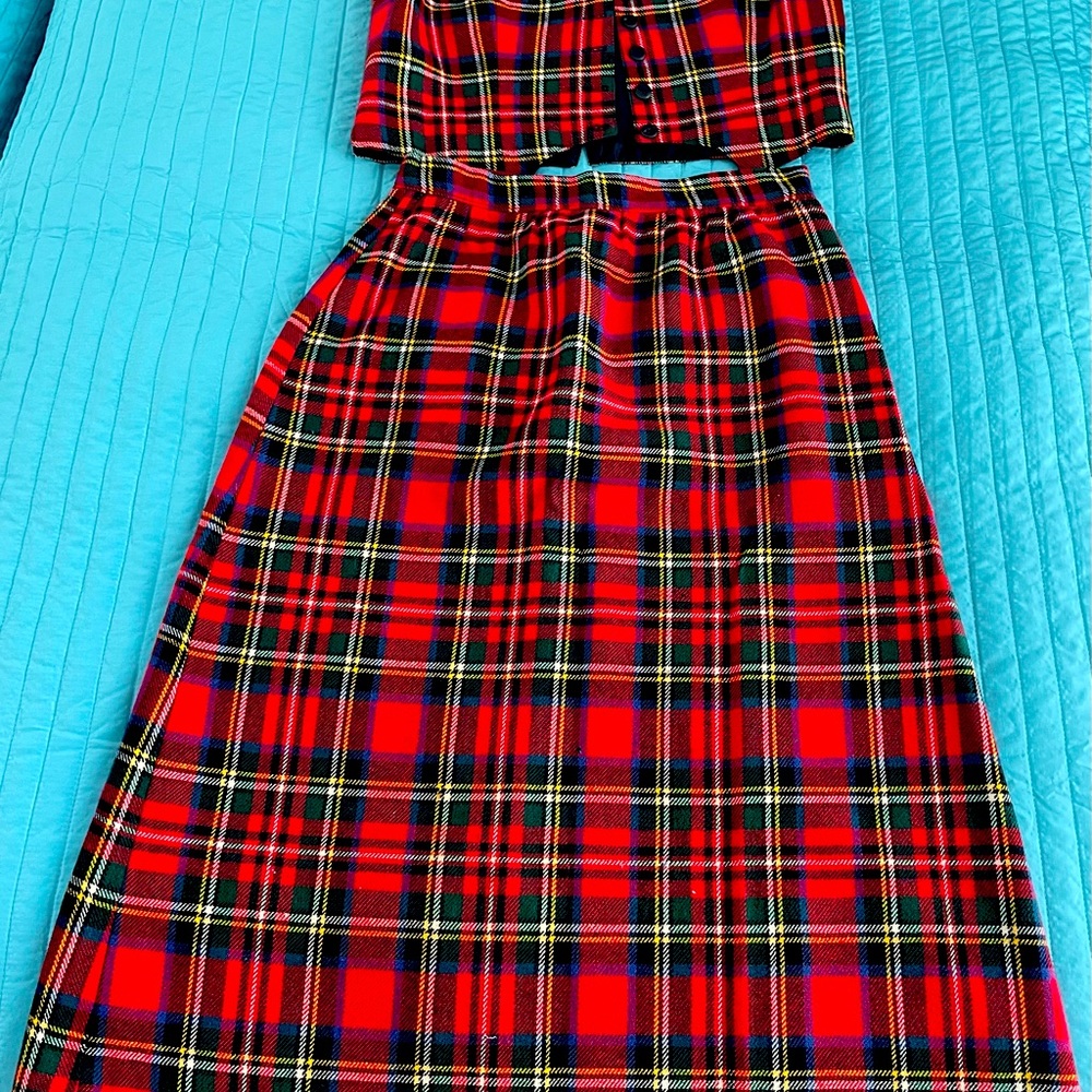 Scottish Plaid Skirt and Vest